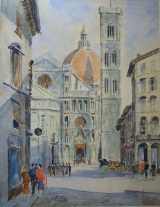 Santa Maria del Fiorewatercolour - signed & titled