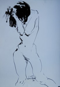 Body Study by Lois Tilbrook brush and ink drawing