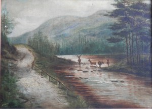 Beside the Road oil painting by H D Hatch Oct 1901 