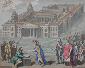 Founders and Benefactors of Brasen Nose College with a Design for the New Buildings by Joseph Skelton @ 1830