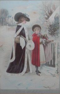 Blessing and Blest watercolour on silk by Esme Collings @ 1890