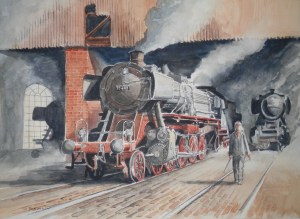 Locomotive 50469 watercolour by DEAN