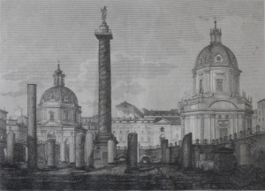 Foro Trejano etching by A Moschetti @ 1843