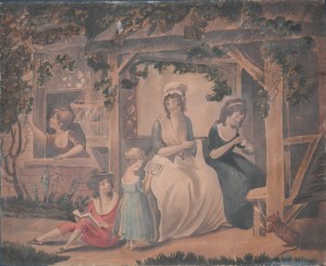 A Family Time 18th Century English School watercolour