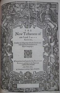 Geneva Bible New Testament title page @ 1600