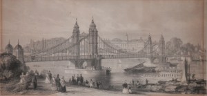 The Suspension Bridge  at Chelsea by T A Prior @ 1852
