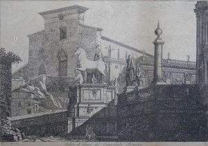 Veduta di fianco del Campidoglio Romano by Luigi Rossini @1817