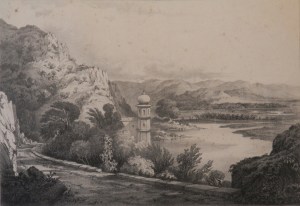The Ganges Above Haridwar lithograph by Schenck and McFarlane after Capt. R Maclagan