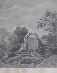 Ruins of Newminster Abbey by unknown artist @ 1845