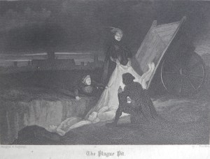 The Plague Pit - etched by John Franklin @ 1841
