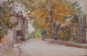 St Andrews, Bemerton, Wiltshire church and rectory of George Herbert by William Botham @ 1830?