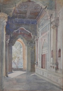 Ibrahim Rauza, Bijapur watercolour by Edith E. Strutton @ 1913