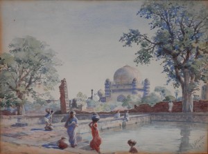 Gol Gumbaz, Bijapur watercolour by Edith E Strutton @ 1913