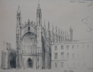 King's College pen and wash drawing by Deirdre James