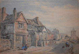 Anne of Cleves' House, Southover, Lewes, watercolour by Octavia Dodson? @ 1880