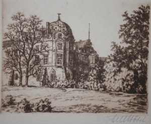 Celle Castle etching by Fritz Botel @ 1920