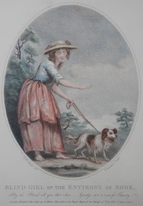 Blind Girl of the Environs of Rome - stipple engraving by Thomas Gaugain after James Northcote @ 1794