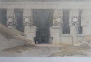 Dendera lithograph after David Roberts by Louis Haghe @ 1847