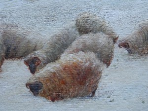 A Joyless Winter Day - Sheep after Joseph Farquharson @ 1883