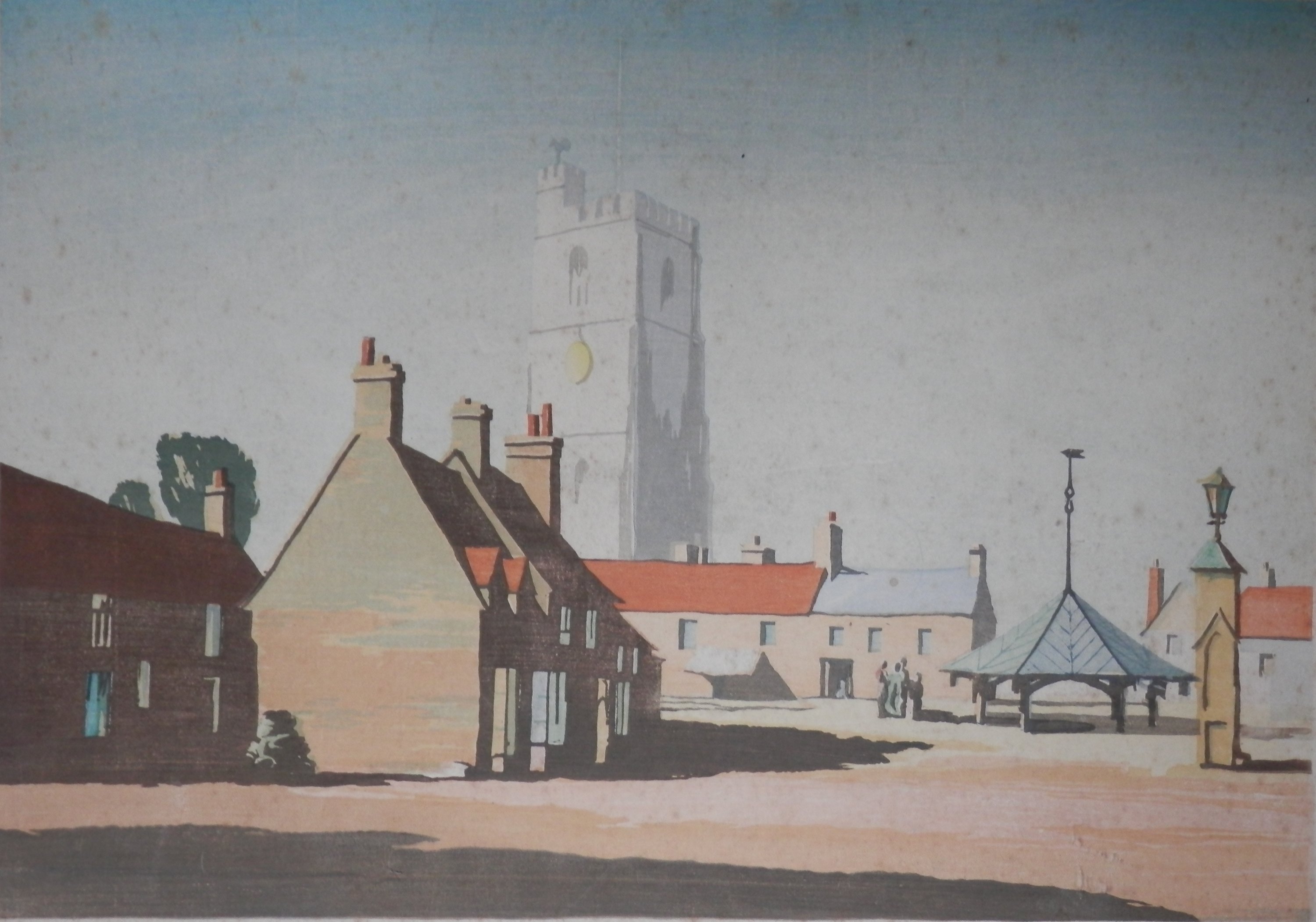 Mildenhall - watercolour by Cavendish Morton @ 1953